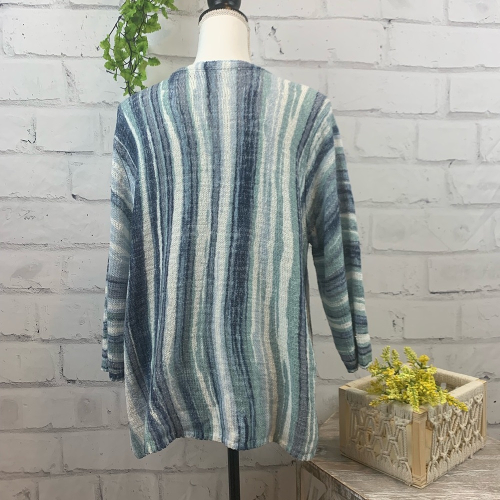 Nic+Zoe Boardwalk Striped 3/4 Sleeve Pullover Sweater XS, XXL - Picture 3 of 9
